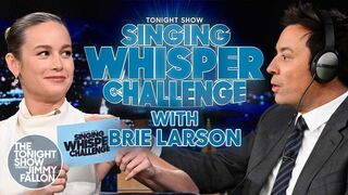 Singing Whisper Challenge with Brie Larson | The Tonight Show Starring Jimmy Fallon