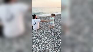 How the daughter takes daddy away from the beach ???? #shorts #shortvideo #sheekoz_family