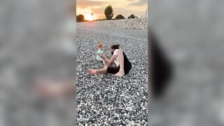 How the daughter takes daddy away from the beach ???? #shorts #shortvideo #sheekoz_family