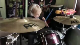 Kelly Clarkson Meets Viral TikTok 7-Year-Old Drummer