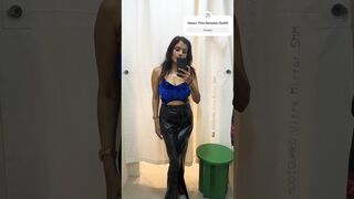 Newme Velvet Top & Leather Skirt Try-on #newmedress #newme #tryon