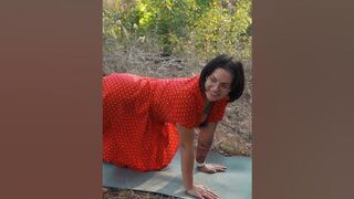 Evelina's yoga in the forest #stretching #yoga