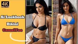 [4K] AI ART indian Lookbook Model Al Art video - Elite Indian Cameltoe Bikini