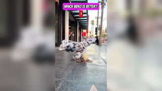 MOST FLEXIBLE PERSON IN THE WORLD PERFORMING ON HOLLYWOOD BLVD! WHICH VIDEO WAS BETTER? ????????