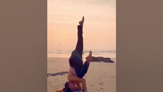 Yoga pose | Beach #yogaurmi #yogateacher #urmiyogaacademy #yogapose #yogaasana