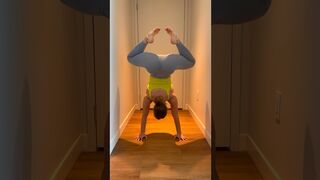 Handstands in the hallway! #flexibility #yogagirl #stretching