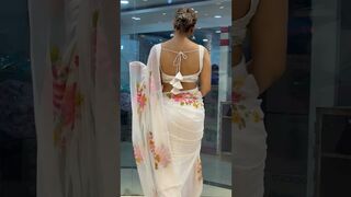 Chiffon saree try on haul #curvy #fashion #shorts