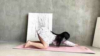 Happy workout stretching full body