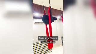 Aerial Yoga Classes // Everest Yoga Institute // Contact ~ +918264334392