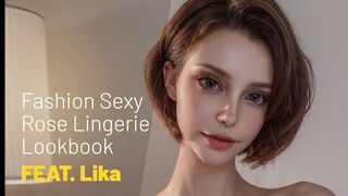 「４K」Fashion Sexy Rose Lingerie Model | Beauty Lookbook