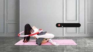 ????Yoga Stretch in Skirt Hula Hoop Exercises