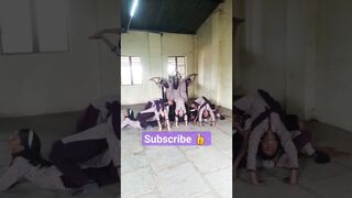 Yoga step by students on Ram Mandir Ki Hai Bari #song #trending #viral #youtubeshort #shorts