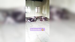 Yoga step by students on Ram Mandir Ki Hai Bari #song #trending #viral #youtubeshort #shorts