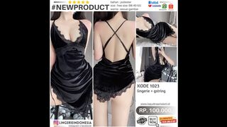 Pilihan lingerie hitam dress seksi bahan velvet terbaik #lingerieindonesia