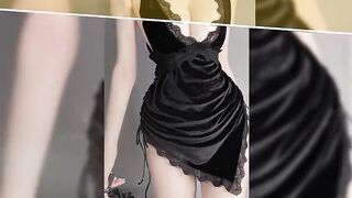 Pilihan lingerie hitam dress seksi bahan velvet terbaik #lingerieindonesia