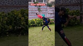 wow acro balance #trending #balancing #viral #yoga #stunt