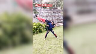 wow acro balance #trending #balancing #viral #yoga #stunt