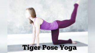 The Tiger Pose, also known as Vyaghrasana in Sanskrit, is a yoga posture