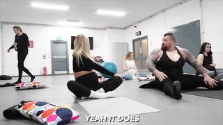 Eddie Hall Tries Pregnant Yoga *someone leaves* #yoga