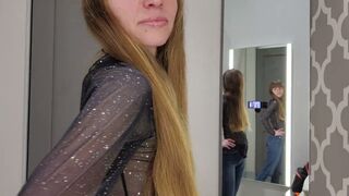 Transparent Clothes. Try on Haul with Alisia. Black blouse.