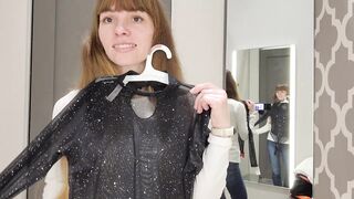 Transparent Clothes. Try on Haul with Alisia. Black blouse.