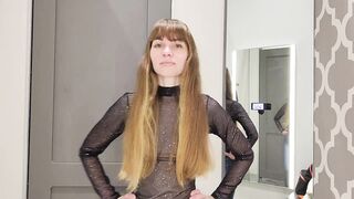 Transparent Clothes. Try on Haul with Alisia. Black blouse.