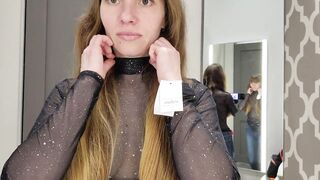 Transparent Clothes. Try on Haul with Alisia. Black blouse.