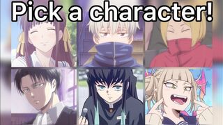 CHOOSE 5 ANIME CHARACTERS TO BE YOUR FRIEND!