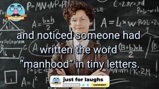 Funny dirty jokes - C*ck in large letters on the board