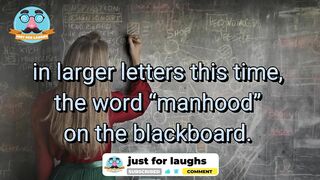 Funny dirty jokes - C*ck in large letters on the board