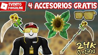 CÓMO CONSEGUIR ANTEOJOS DORADOS, ALAS de GIRASOL y GUADAÑA GIRASOL de 24KGOLDN *GRATIS* en ROBLOX