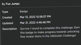 GET THIS BADGE FOR FREE ACCESSORIES! 24kGoldn Challenge Build to Survive Simulator! (ROBLOX)