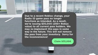 PREVIOUS RADIO PASS OWNERS GET $35K IN GAME | Roblox Greenville