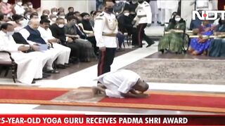 Watch: Yoga Guru, 125, Bows To PM, President Before Receiving Padma Shri