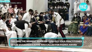 Standing ovation for Swami Sivananda as President Kovind awards him Padma Shri for Yoga