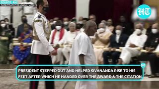 Standing ovation for Swami Sivananda as President Kovind awards him Padma Shri for Yoga