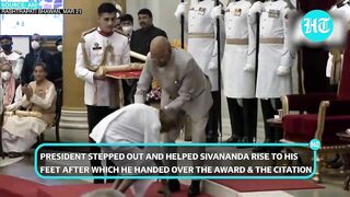 Standing ovation for Swami Sivananda as President Kovind awards him Padma Shri for Yoga