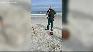 Man finds cannonball at Vilano Beach