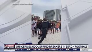 Florida officers school Spring Breakers in beach football