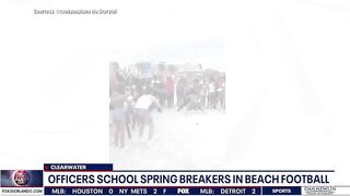 Florida officers school Spring Breakers in beach football