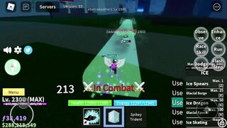 『Best Fruit Ice + Spike Trident One shot combo』Bounty Hunt l Roblox | Blox fruits update 17 | 2.5M