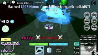 『Best Fruit Ice + Spike Trident One shot combo』Bounty Hunt l Roblox | Blox fruits update 17 | 2.5M