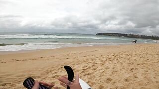End of Summer Beach Break Session - Horrific Blue Bottle Sting????! POV Surf (Raw )