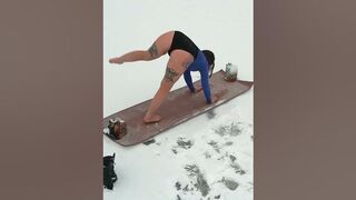 Yoga and stretching on ice #stretching