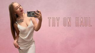 [4K] Transparent Dresses Try-on Haul with Olivia | Dressing Room