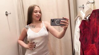 [4K] Transparent Dresses Try-on Haul with Olivia | Dressing Room