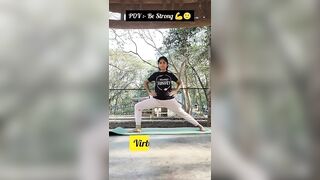 Virbhadrasana=Strength????+Stamina☺️...#shorts #strength #strong #yoga #viral #share