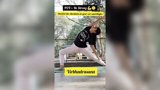 Virbhadrasana=Strength????+Stamina☺️...#shorts #strength #strong #yoga #viral #share