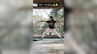 Virbhadrasana=Strength????+Stamina☺️...#shorts #strength #strong #yoga #viral #share