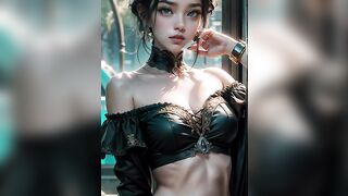 [4K] Lookbook AI ART Model Al Art video| black LINGERIE Ai lookbook